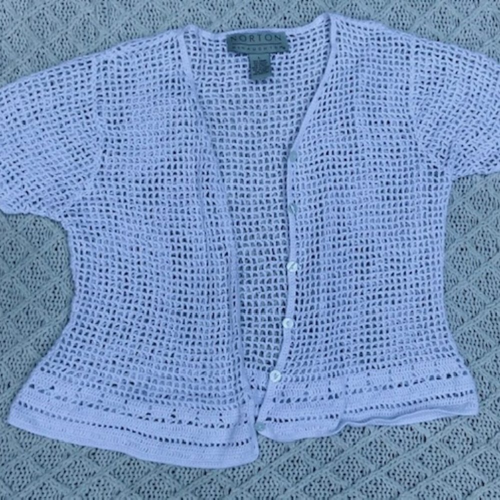 Norton McNaughton Crochet Dress Cover Up Size Large in Excellent Condition